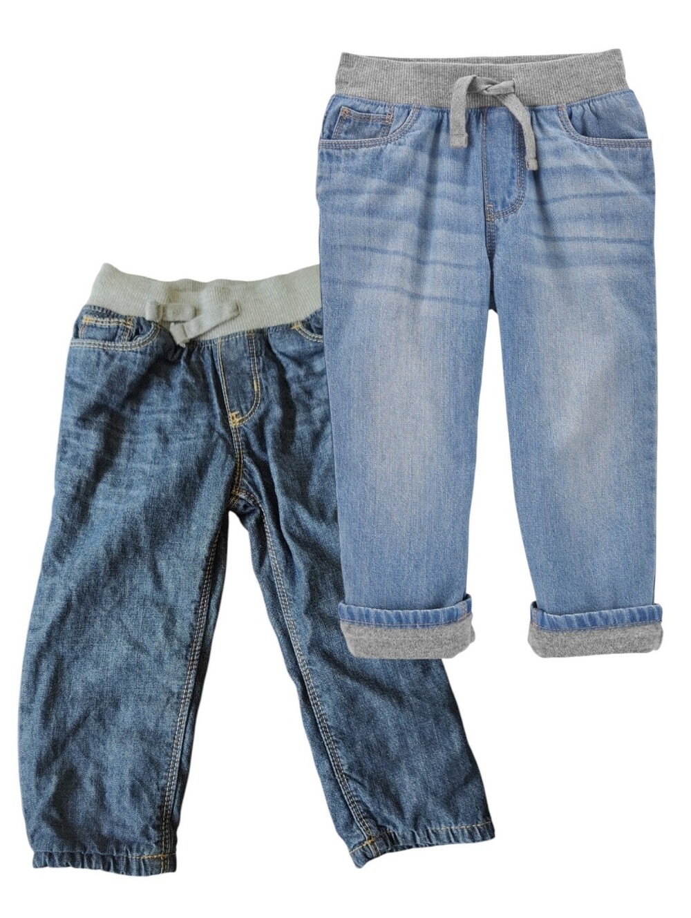 2T Carter's Toddler Elastic-Waist Jeans Lined With Fleece Set E4